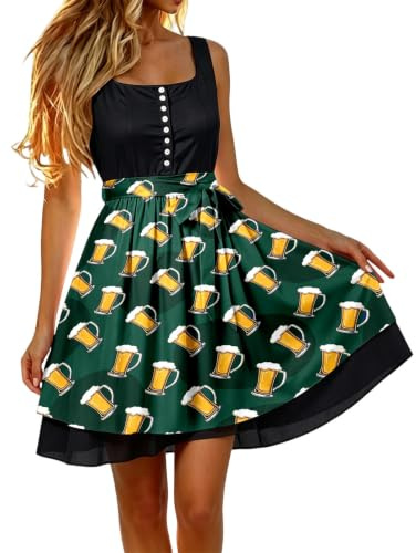 Generiskt Dirndlförkläde dam oktoberfest midi traditionell jacquard förkläde Dirndl kostymförkläde kvinnor traditionell perfekt för dräkter festligheter för ölfester