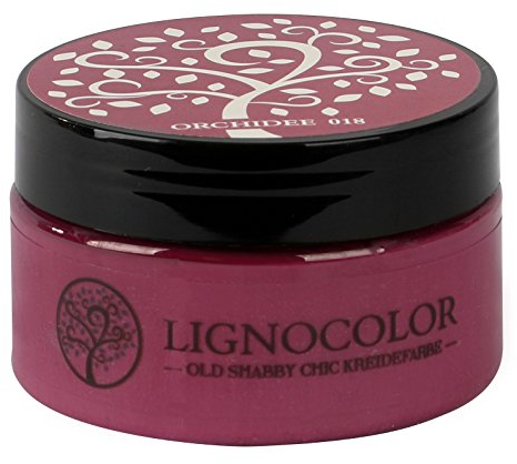 Lignocolor 100ml Kreidefarbe (Orchidee) Shabby Chic Lack Landhaus Stil Vintage Look Chalky finish