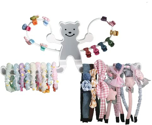 WUBAYI Headband Holder Organizer-Wall Mounted Hair Accessories Hairband Organiser Earring Holder-Girl's room decorations for storing headbands hair clips haircards leather bands hair bands