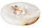 PHINILUX Runde Marmor-Ringschale, Stein-Schmuckhalter, Schmuckschale, Ringhalter, Nachttisch-Dekoration, Schwammhalter für Badezimmer, Küche, Waschbecken, 10,2 cm T x 1,8 cm H (weißer Onyx)
