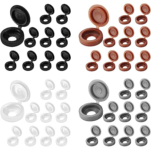 160 Stücke color Schraubenabdeckungen Schrauben Kappen Schrauben Abdeckkappen Klappschraubenabdeckung Faltschraube Schnappdeckel Kunststoff für Schrank Schrauben