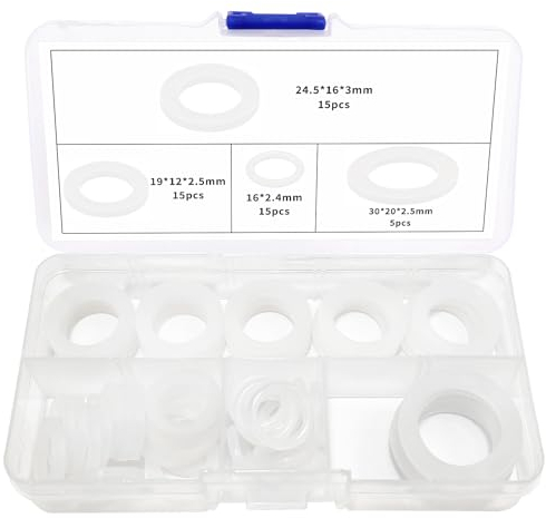 YIXISI 50 Pièces Rondelle de Joint en Silicone, Joint Torique d'Étanchéité, Joint Plat Silicone, pour 1/2 3/4 1 Pouce Tuyau de Douch