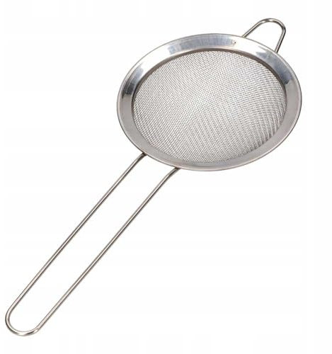 BML 1 x Tea Strainer Small Stainless Steel Fine Mesh Strainers with Kitchen Hook 8 Cm Colander Sieve Sifters Durable Sturdy Handle Excellent for Flour Pastas Rice Tea