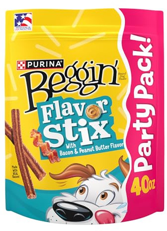 Purina Beggin' Flavor Stix with Bacon and Peanut Butter Flavor Dog Chew Stix - 40 oz. Pouch