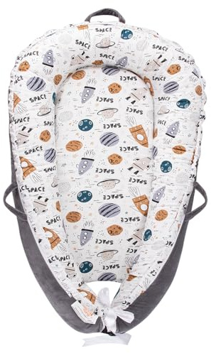 Chilling Home Baby Nest for Newborn, Portable and Adjustable Baby Lounger for 0-12 Months Boys Girls, Baby Essentials for Travel with Reversible 100% Cotton and Velvet Cover