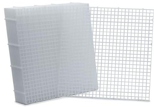 LINLAN 8 Stück 30x30cm Kunststoffgitter-Aquarium, Aquarium-Trennwand, Aquariumteiler für Bodenschutz und Aquascaping-Unterstützung (Weiß-ohne Zubehör)
