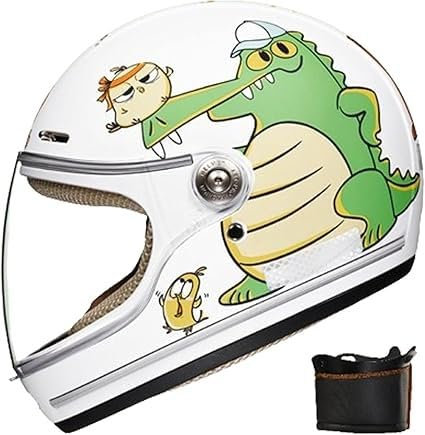 Casco motocicleta para niños, casco integral de bicicleta con visera solar y bufanda extraíble, casco de scooter para niños y niñas de 3 a 12 años Casco de patinador para niños E,46-52CM