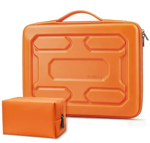 DOMISO Laptop Hard Case 15-16 inch Waterproof Shockproof Hard Shell Laptop Sleeve with Handle & Storage Pocket, Compatible with MacBook, HP, Dell, Orange