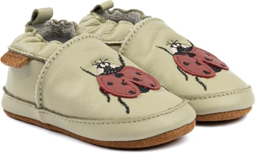 Mikk-line Scarpine primi passi per neonati – Morbide scarpine da passeggio in pelle con suola antiscivolo in pelle scamosciata – Scarpine stampate con motivo animale e fodera in lino per ragazzi e