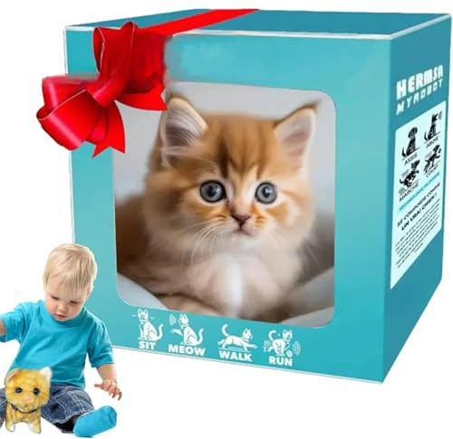 2025 Nouveau chat robot, Nicoo - Mon chat robot réaliste, RobotCat qui se comporte comme un vrai chat RobotCat qui se comporte comme un vrai chat, marche, aboie la queue