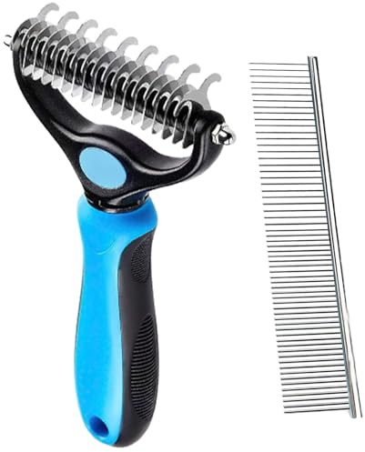 Peine De Removedor De Nudos De Perros-Desengador De Acero De Doble Cabeza, Rastrillo De Piel De Dientes | Cepillo De Aseo Ergonómico, Herramienta De Abrigo Anti-mate, Peine Efectivo Para Nudos D