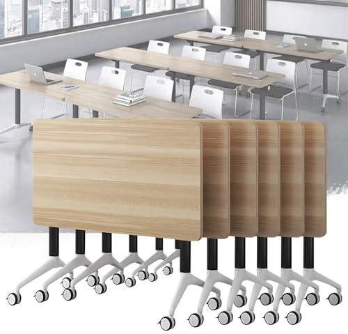Table de conférence pliante – Table de réunion mobile avec plateau pliable, parfaite pour les séminaires, les conférences, la maison, le bureau, la salle de classe avec roulettes pour une mobilité