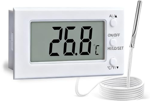 Oven Thermometer Digital for Inside Oven Resistant 300°C, Heat Proof, Fast And Convenient Instant Read Food Temperature Probe for Oven, Smoker, BBQ, Oil, Milk, Deep Frying with Timer sensor (White)