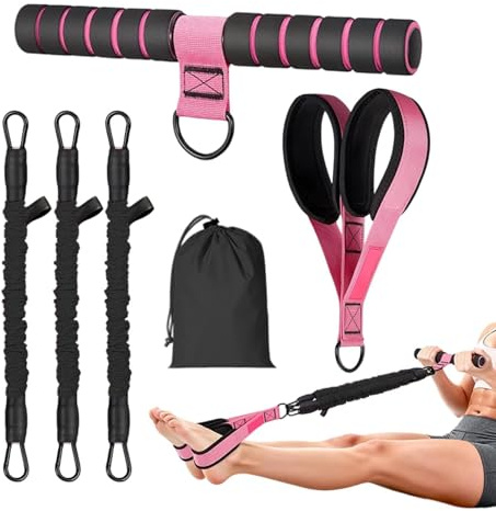 Banda elastica di resistenza a pedale con maniglia - Tensore Yoga - Fasce Yoga a Resistenza con Maniglia e Pedale Staccabile | per casa, palestra, ufficio, allenamento, fisioterapia e potenziamento