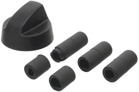 Reliapart Black Control Knob With Five Adapters Universal Fitting for Ovens