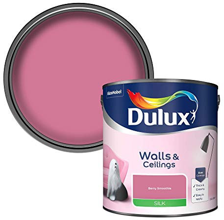 Dulux Silk Emulsion Paint For Walls And Ceilings - Berry Smoothie 2.5 Litres