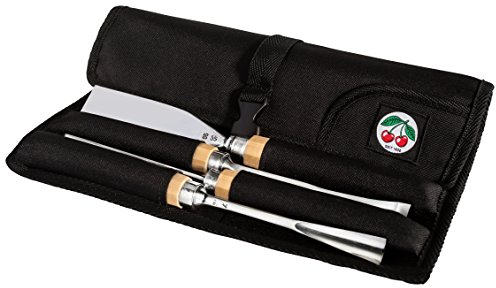 KIRSCHEN Werkzeuge 3690000 | 4-teiliger Bildhauerbeitel-Ergänzungssatz in Mikrofaserrolltasche