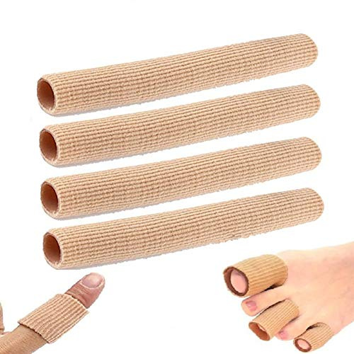 salefun 4 unidades de gel protector de dedos de los pies, vendaje tubular, protector de dedos, separador de dedos, protector de presión, almohadilla para los dedos, para ampollas, callos, callos y
