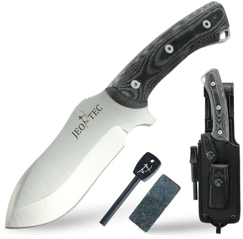 JEO-TEC Nº35 Outdoor-kniv Survival Bushcraft Camping Vandring jakt och fiskekniv - MOVA stainless steel - Mikarta canvas - Gjord i Spanien