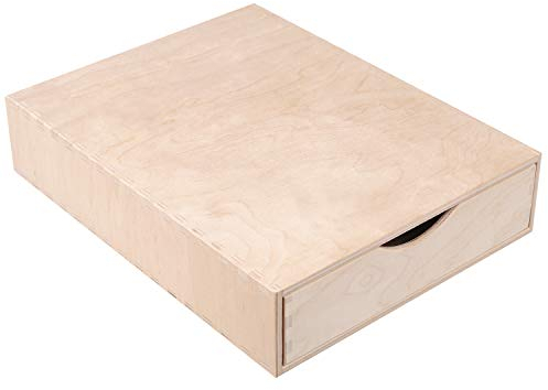 Creative Deco Schubladenbox Schubladenelement | 1 Schublade | 33 x 25 x 7 cm (+/- 1 cm) | Mini-Kommode für Kleinigkeiten aus Birken-Sperrholz | Ordnungssystem für Lagerung, Decoupage & Dekoration