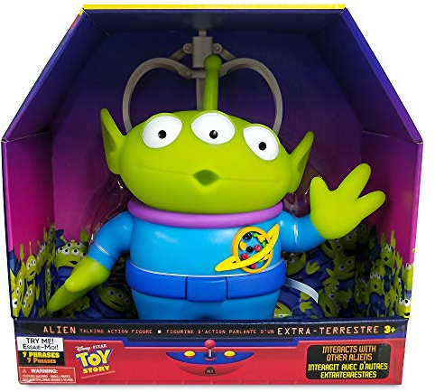 Disney Store Interaktive sprechende Actionfigur Außerirdischer aus Toy Story, 25,5 cm / 10, mit 7 englischen Sätzen, interagiert nur mit Anderen Außerirdischen, mit beweglichen Teilen, ab 3 Jahren