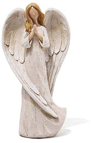 Hodao Figura de Resina de ángel Rezando para Regalar, decoración del hogar, Estatua de ángel Conmemorativa, exquisitamente Tallada y Pintada a Mano, 22,6 cm (Rezando)