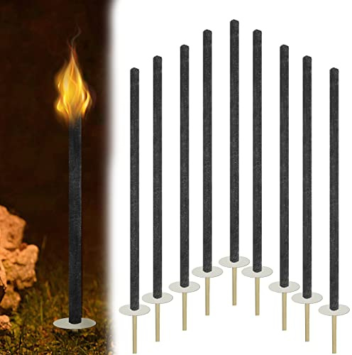 YRHome Lot de 100 torches en cire 100 min - Temps de combustion - Pour l'extérieur - Torches de feu - Poignée extra longue avec protection des mains - Torches pour enfants