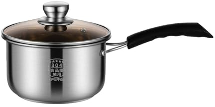 DSFGRTJ Exprimidor de Vapor de Acero Inoxidable, Accesorio de Cocción al Vapor Cacerola de Acero Inoxidable Vaporera de Verduras Cesta de Cocción al Vapor con Tapa de Vidrio(18cm)