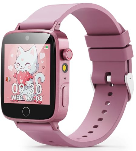 ZUODUN Kids Watches for Girls Toys Age 4-12, Smart Watch for Kids with Camera, 26 Puzzle Games, Alarm Clock, Pedometer, Audiobook, Learn Card, Toddler Watch Birthday Gift for 8 9 10 Year Old Girl