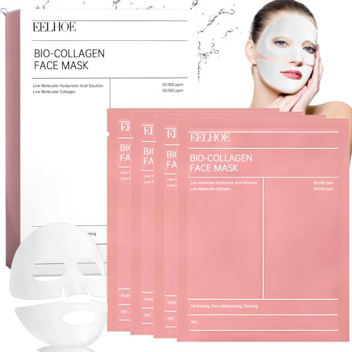 Maschera collagene,durante notte,biologico,maschera idratante lifting antirughe peel off maschera viso idratante 4 pezzi