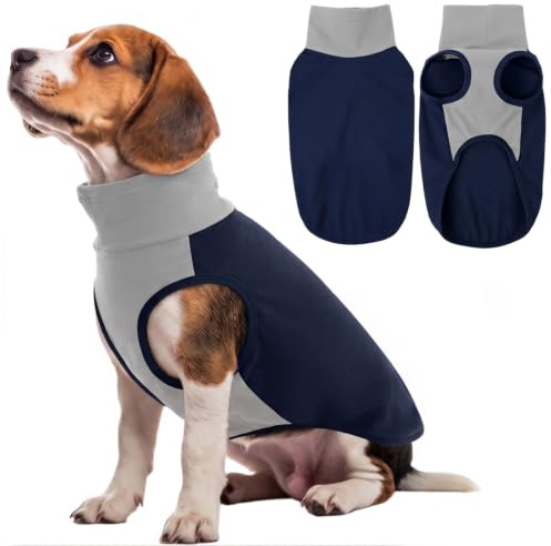 KONVINIT Maglione Cane Gilet Cane in Felpa con Ampie Aperture Ascellari XL | microfibra termica morbida;collo alto coprente;labrador;passeggiata fredda;senza maniche ; maglione cane taglia grande