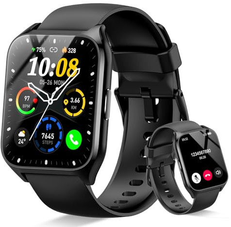 Smart Watch for Men Women, 1.85 Smartwatch Answer/Make Calls, Fitness Watch with Heart Rate/Sleep Monitor/Step Counter, 110+ Sport Modes, IP68 Waterproof Activity Fitness Trackers for Android iOS