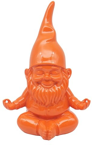 Lesser & Pavey Gnomes Home Decor Figurines & Ornaments For Home & Office | Decorative Home Accessories Statues For Indoor & Outdoor | Lovely Gifts for Women & Men Yoga Pose Orange