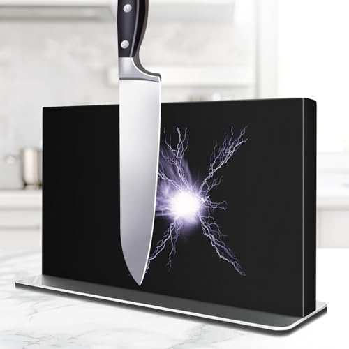 Ceppo portacoltelli magnetico senza coltello, doppio supporto magnetico in acciaio inox 304, universale, coltello da cucina magnetico per una cucina ordinata