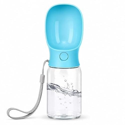 Dog Water Bottle, 350ml Spring Green Leak Proof Portable Dog Travel Water Bottle, 2-in-1 Dispenser & Dog Bowl, for Walking Hiking Camping, Food Grade Puppy Water Fountain for Outdoor Pets