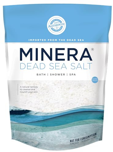 Minera Coarse Grain Dead Sea Salt for Bath & Soaking – 5 lbs, Fast-Dissolving, 100% Pure & Natural, Unscented, Skin-Nourishing Sea Salt