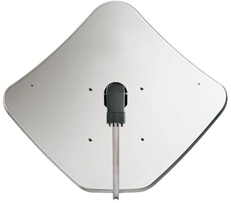 FRACARRO Antena Parabólica Offset de Aluminio Blanco – Diámetro Equivalente 68 cm – Kit de Montaje ZNCDGT Incluido – Alta Eficiencia y Aislamiento, Soporte Doble Satélite Opcional