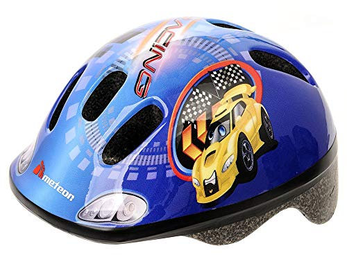 Meteor Kids Bike Helmet Racing S 48-52 cm, Toddler & Child Cycling Helmet, Lightweight Adjustable Scooter & Skate Helmet with Airflow Vents, Washable Padding, Safety Head Protection