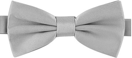 Ladeheid Herren Schmale Fliege M (12cm x 6cm), Grau, 12cm x 6cm