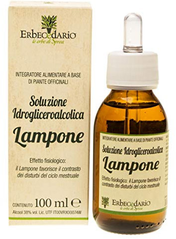 Lampone Gemmoderivato per dolori mestruali, Gocce naturali utili per contrastare i disturbi del ciclo mestruale, Soluzione idroglicerolacolica favorisce il benessere durante il ciclo - 1 Flacone 100ml