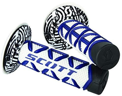 Scott Diamond MX Motorrad Griffe inkl.Donut weiß/blau