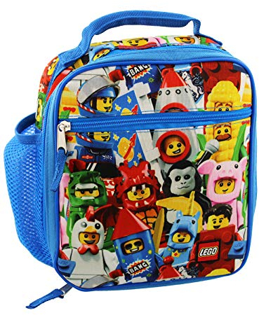 Lego Minifigures Boys Girls Soft Insulated School Lunch Box (One Size, Lego Minifigures)