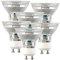 Luminea Glühbirne GU10: 6er-Set LED-Glas-Spots, GU10, 1,5 W (ersetzt 15W), 120 lm, warmweiß (LED-Leuchtmittel warmweiß, warm, Deckenleuchte)