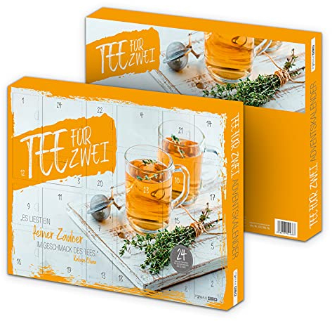 itenga Tee Adventskalender gefüllt TEE für ZWEI - Teeadventskalender für Paare - 50x35x4,6cm mit hochwertigen Marken Teebeuteln