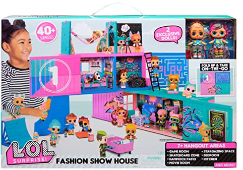 L.O.L. Surprise! 586050EUC LOL Fashion Show House Playset-UNbox 40+ Surprises-Includes 2 Exclusive Dolls, Furniture, Accessories & More-Collectable-Suitable for Kids from 4 Years , Medium