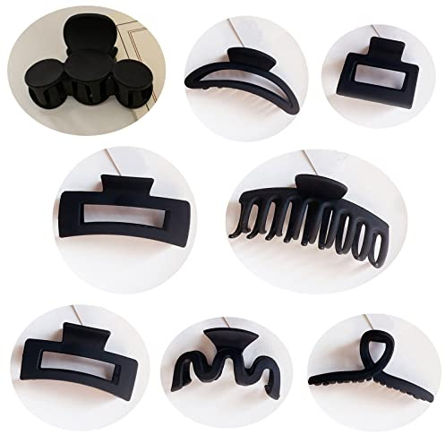 8 Pinzas Clip de Garra de Pelo, Pinza de Pelo, Garra de Pelo Grande, Pinzas para el Pelo Cuadradas Medianas, SemicíRculo, Quilla, Clip de 8 Caracteres, Tipo M, para Mujeres y Niñas Pelo Fino Grueso