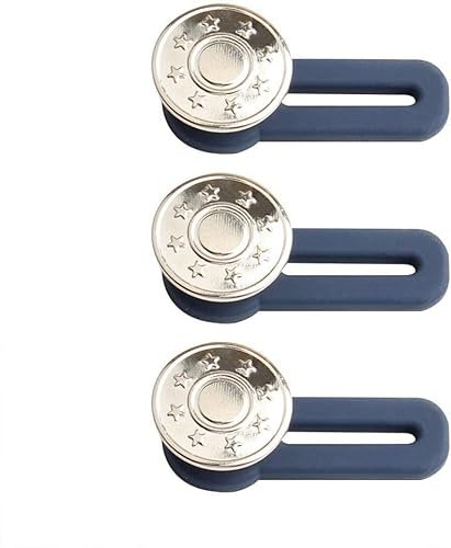 Youning Hosenbunderweiterung Knopf, 3 Stück Einziehbare Jeans Extender, Einstellbar Verlängerter Knopf, Hosenerweiterung Damen und Herren Elastischen Metall Knopf Taille Extender für Jeans Hosen (F)
