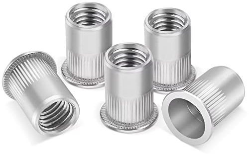 50 Pièces Insert M6, Leryati Écrous à Sertir Rivet Fileté, Écrou de Rivet Fileté en Acier Inoxydable Tête Plate Ecrou, Rivets Inserts Filetés Pour Métriques, Écrous à Riveter Aveugle Rivets Fileté