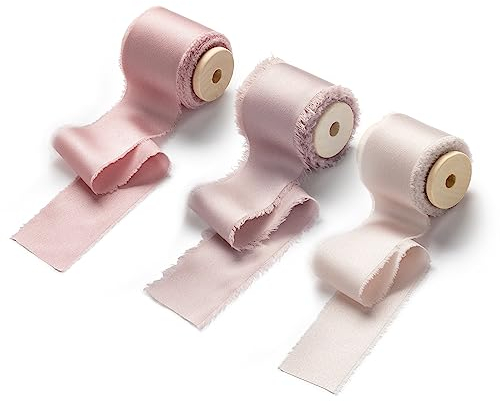 AOKSUNOVA 3,8cm Schleifenband Hochzeit Geschenkband Stoff Breit Satinband Stoffband Seidenband (DD-75, 3,8 cm x 4,5 m)