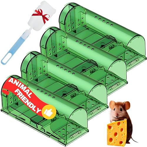 Humane Mouse Traps, 4 X Mouse Traps For Indoors, Mouse Traps, Pets and Family Friendly, Reusable Live Mice Trap, Effective and Highly Sensitive Catcher, Easy To Use By Hydro.